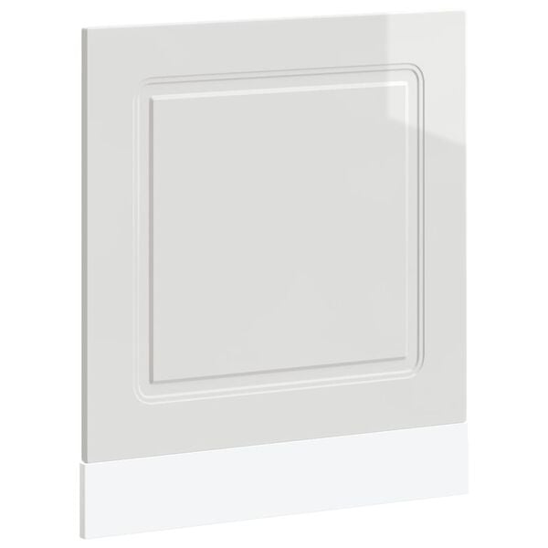 vidaXL Панел за съдомиялна машина, Kalmar, бял гланц, 60x1,5x57см, инженерно дърво
