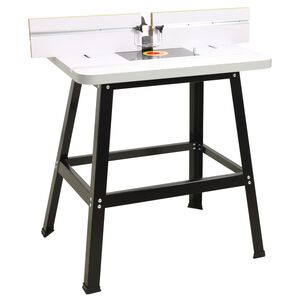 vidaXL Работна маса за оберфреза, стомана и МДФ, 81x61x88 см