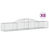 vidaXL Габионни кошници арка 8 бр 300x50x40/60 см поцинковано желязо