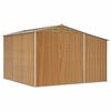 vidaXL Градинска барака светлокафяв 277x279x179 см поцинкована стомана