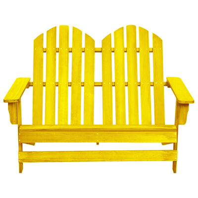 vidaXL 2-местен градински стол "Адирондак", чам масив, жълт