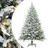 vidaXL Изкуствена светена коледна елха с комплект топки Зелено 240 cm