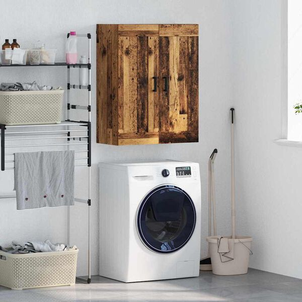 vidaXL Стенен шкаф Старо дърво 69,5 x 34 x 90 см Инженерно дърво