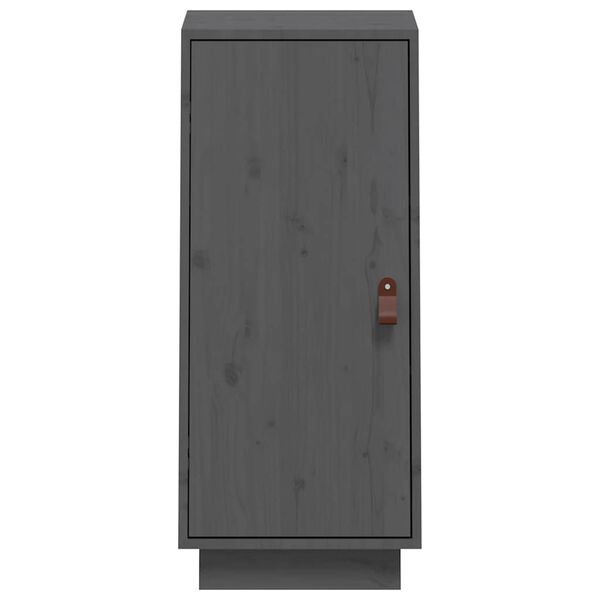 vidaXL Сайдборд, сив, 34x40x75 см, бор масив