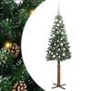vidaXL Тясно коледно дърво Зелен 150 cm ПВЦ и масивно борово дърво