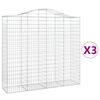 vidaXL Габионни кошници арка 3 бр 200x50x180/200 см поцинковано желязо