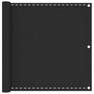 vidaXL Балконски екран, HDPE, 90x600 см, антрацитно сиво