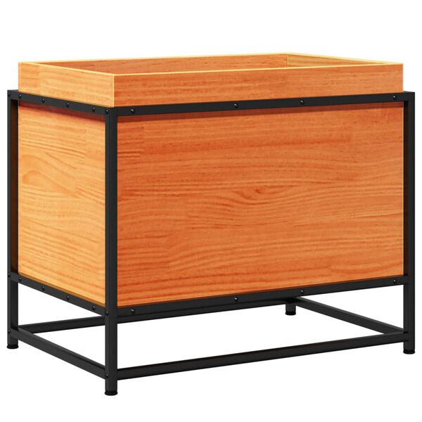 vidaXL Градинска кашпа, восъчнокафява, 60x40x50 см, борово дърво масив