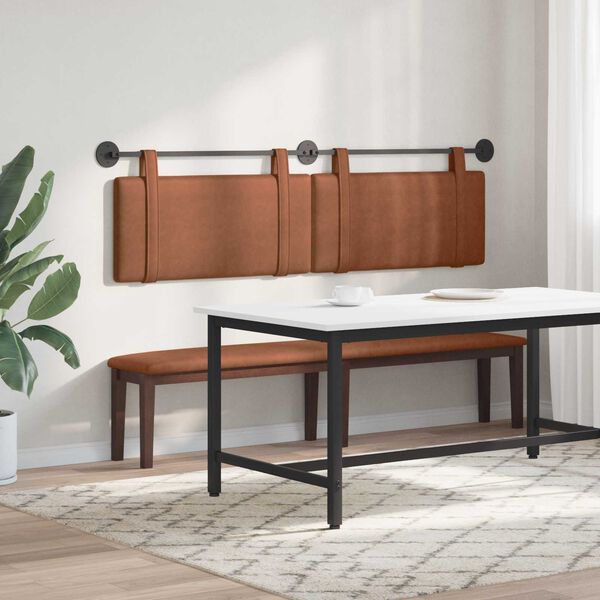 vidaXL Висяща табла Едноцветен Кафяво 170 x 55 x 5 см Антично PU