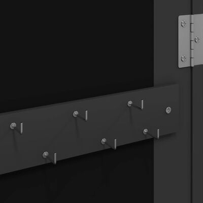vidaXL Огледален шкаф за бижута, стенен монтаж, черен, 37,5x10x106 см