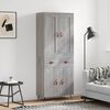 vidaXL Висок шкаф, сив сонома, 69,5x34x180 см, инженерно дърво