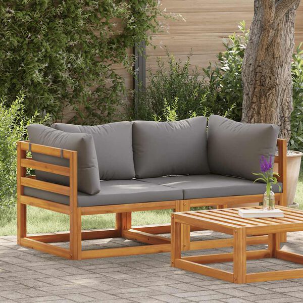 vidaXL Модулни ъглови дивани с възглавници, 2 бр, тъмносиви