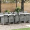 vidaXL Градински комплект за хранене с възглавници 17 pcs Светлосиво