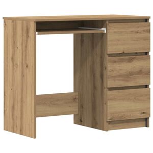 vidaXL Бюро, дъб артизан, 90x45x76 см, инженерно дърво