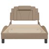 vidaXL Рамка за легло Viana без матрак, капучино, 100x200 см, изкуствена кожа