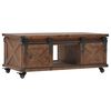 vidaXL Кафе маса, чамова дървесина масив, 91x51x38 cм, кафява