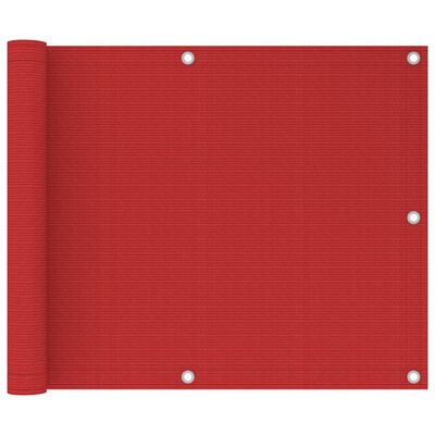 vidaXL Балконски параван, червен, 75x300 см, HDPE