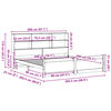 vidaXL Легло с етажерка за книги, без матрак, 200x200 см, бор масив