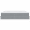 vidaXL Легло с място за съхранение и матрак Светлосиво 200 x 200 cm