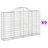 vidaXL Габионни кошници арка 9 бр 200x30x120/140 см поцинковано желязо