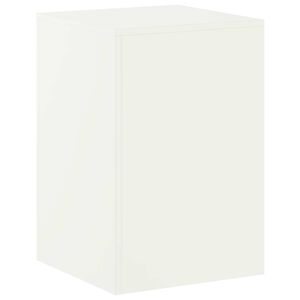 vidaXL Стойка за растения Бяло 40 x 40 x 60 cm Стомана