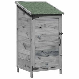 vidaXL Градина постройка Сиво 59 x 56 x 113,5 см Солидно ела дърво
