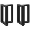 vidaXL Крака за масичка за кафе, Т-образни, 2 бр., черни, 38x25x(42-43) см, стомана