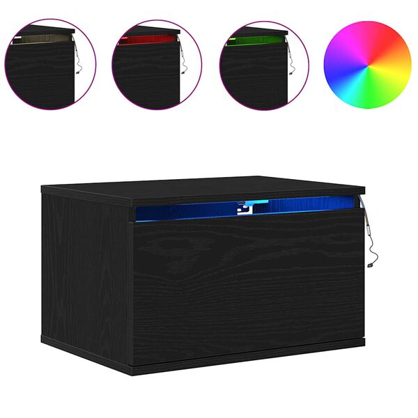 vidaXL Стенен шкаф за нощно шкафче Черния дъб 50 x 36 x 30 см