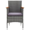 vidaXL Градински трапезен комплект, 5 части, сив