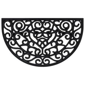 vidaXL Изтривалка за врата полукръгла 45x75 см гума