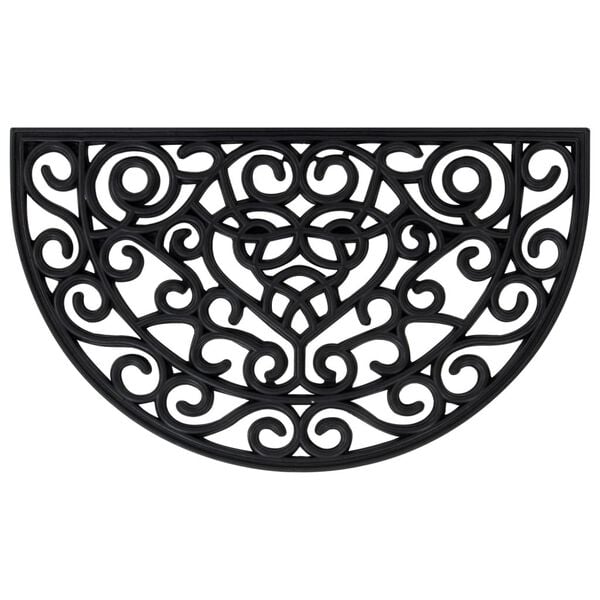 vidaXL Изтривалка за врата полукръгла 45x75 см гума