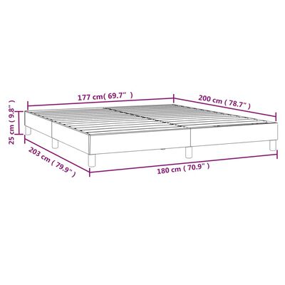 vidaXL Боксспринг рамка за легло тъмносиво 180x200 см кадифе