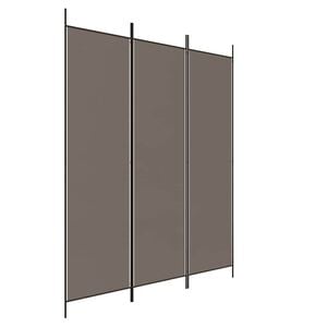 vidaXL Параван за стая, 3 панела, антрацит, 150x220 cм, текстил