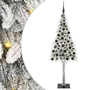 vidaXL Коледно дърво с 300 LED светодиода Бяло 180 cm ПЕ и стомана