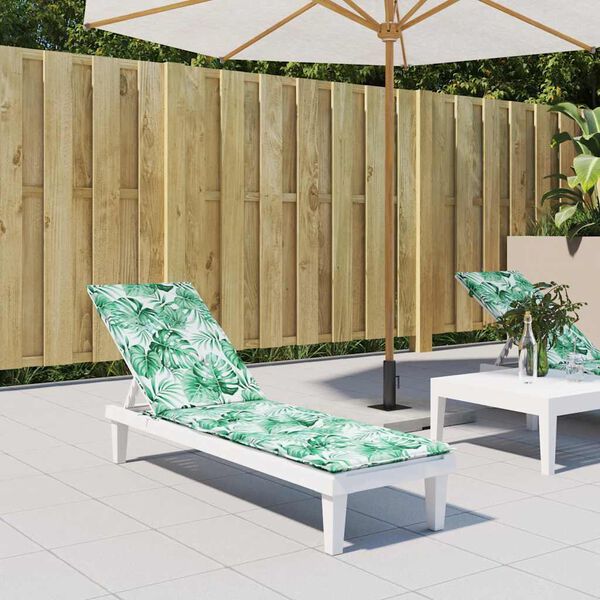 vidaXL Възглавница за стол шезлонг, на листа, Оксфорд плат