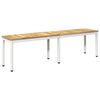 vidaXL Градинска пейка 161 x 35 x 45 см Солидно акациево дърво Бяло