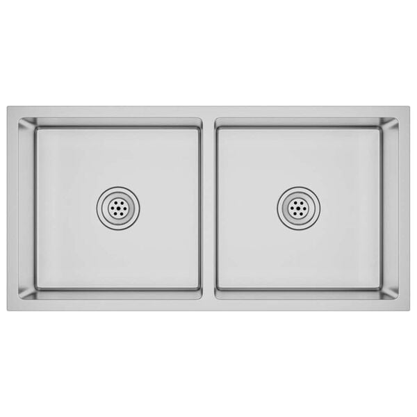 vidaXL Ръчно изработена кухненска мивка, неръждаема стомана