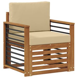 vidaXL Комплект дивани за открито Солидно акациево дърво и полиестер