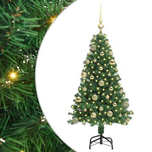 vidaXL С изкуствено коледно дърво с 150 LED светодиода Зелен 120 cm