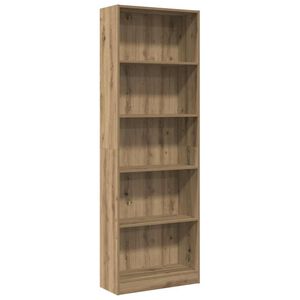 vidaXL Библиотека, изкуствен дъб, 60x24x176 см, инженерно дърво