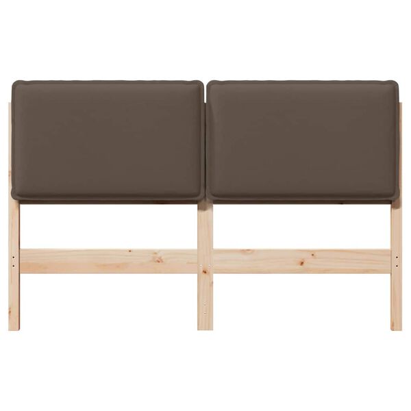 vidaXL Тапицирана табла с таблото Естествено и светло сиво 160 cm