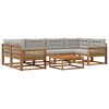 vidaXL Комплект дивани за открито 7 pcs Естествено и светлосиво