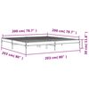 vidaXL Рамка за легло, опушен дъб, 200x200 см, инженерно дърво и метал