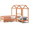 vidaXL Комплект легло и пейка с покрив, 100x200 см, бор масив