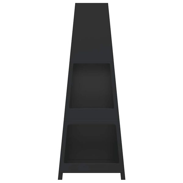 vidaXL Външна камина с дизайн на кула за дърва за огрев черна стомана