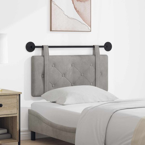 vidaXL Висяща табла Светлосиво 100 x 55 x 5 см Кадифе