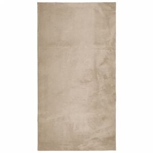 vidaXL Килим HUARTE с къс косъм, мек и миещ се, пясъчен, 60x110 см