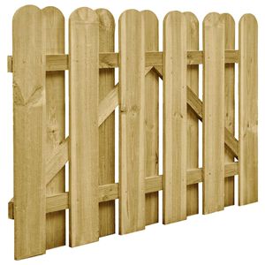 vidaXL Градинска врата 100 x 75 cm Масивна борова дървесина Зелено