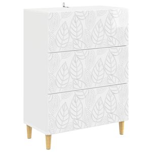 vidaXL Чекмеджетен шкаф Бял гланц 66 x 34,5 x 90 см
