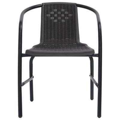 vidaXL Градински столове, 4 бр, пластмасов ратан и стомана, 110 кг